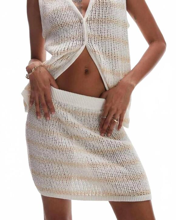 RHYTHM. Dresses & Skirts - NEW RHYTHM. sol stripe knit mini skirt in white